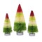 Bethany Lowe 6.0 Inch The Jolly Side Of Christmas Trees Christmas Decorative Tree Set , Christmas Decor Stripe Wooden Base